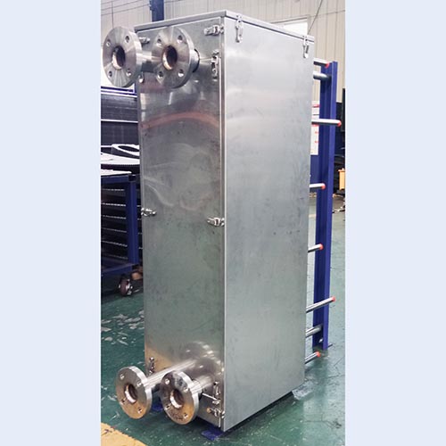 Refrigeration Plate Heat Exchanger with 1 C temperature approaching, Dismountable Insulation Jacket with Drip Tray also included.