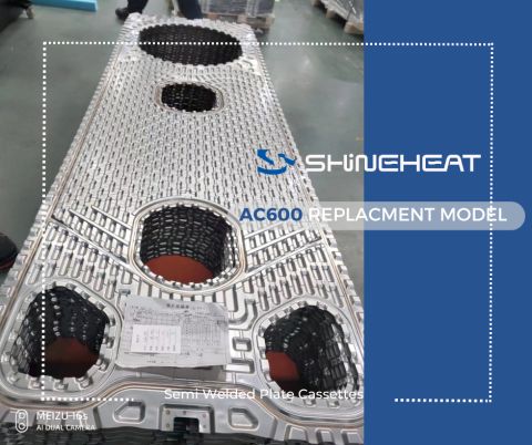 SHINEHEAT AC600 replacement semi-welded plate cassettes for Alfa Laval equipment
