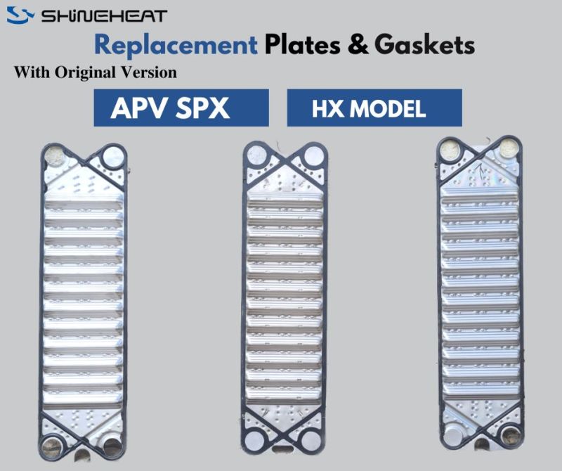 SHINEHEAT replacement plate profiles labelled HX for SPX APV wide-gap equipment